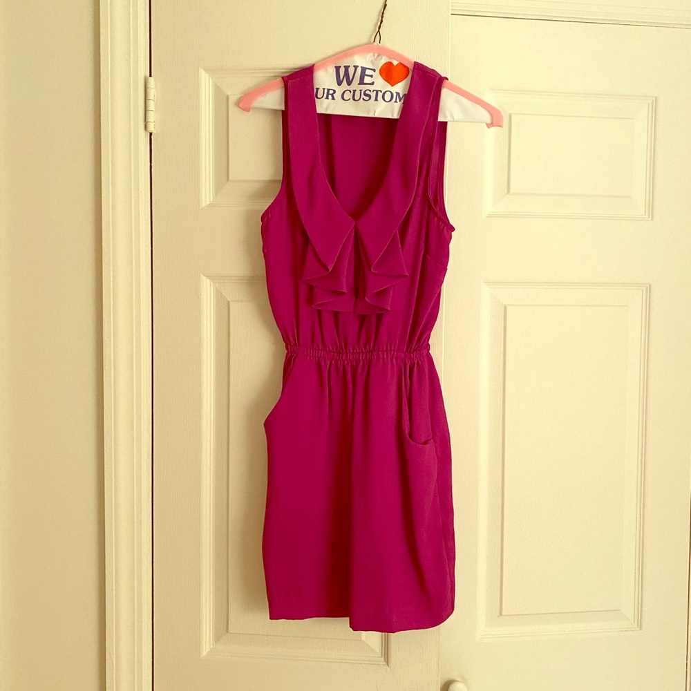 UO Silence + Noise fuschia mini dress with pockets
